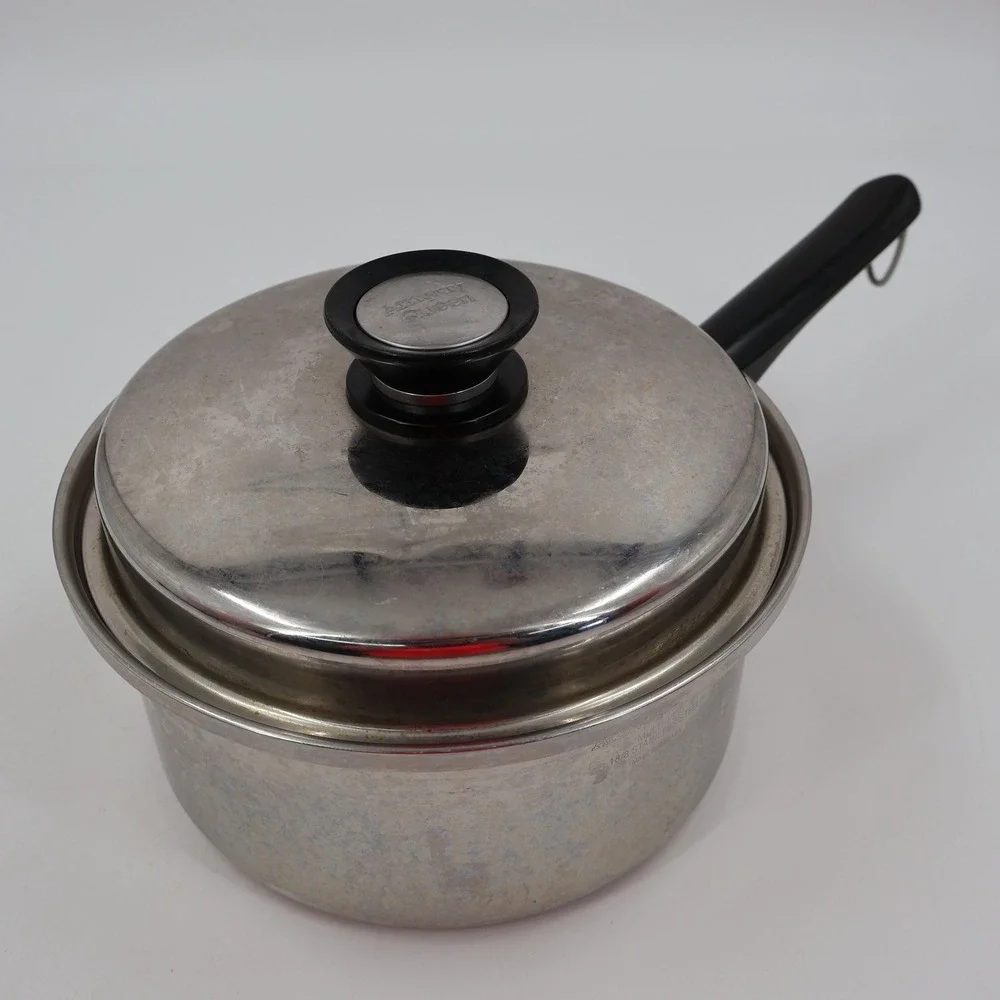 Amway Queen Saucepan Pot 18/8 Stainless Steel Multi-Ply Silver Made in Canada